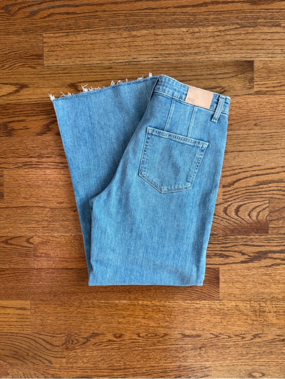 PAIGE anessa high rise ankle wide leg denim jeans in kara destructed 27